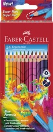 Színes ceruza készlet, háromszögletű, FABER-CASTELL "Papagáj", 24 különböző szín